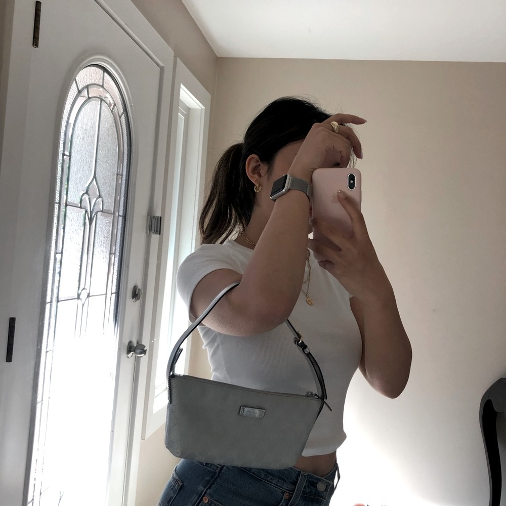 GUCCI Silver Baguette Bag
